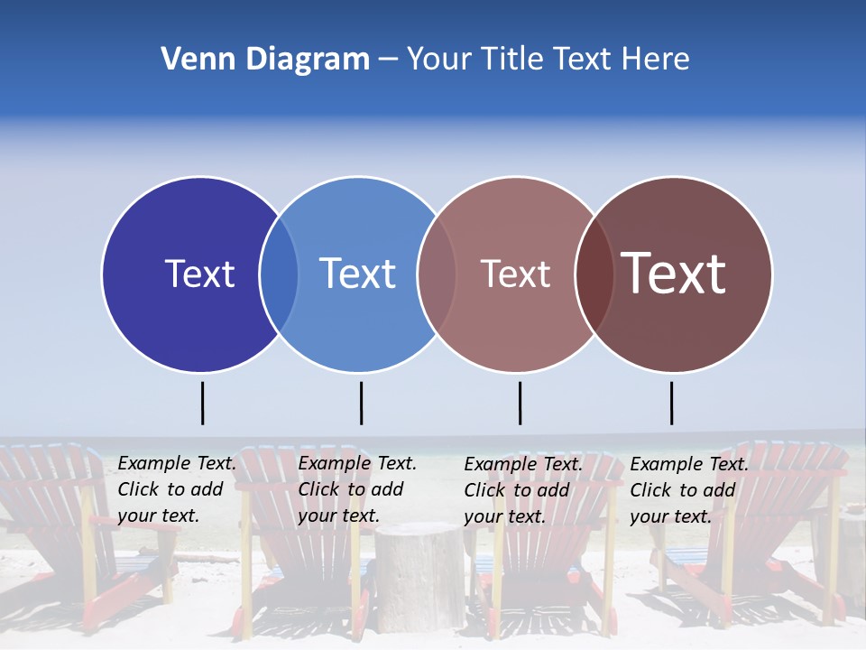 Resort Beach Chairs At Tropical Beach PowerPoint Template