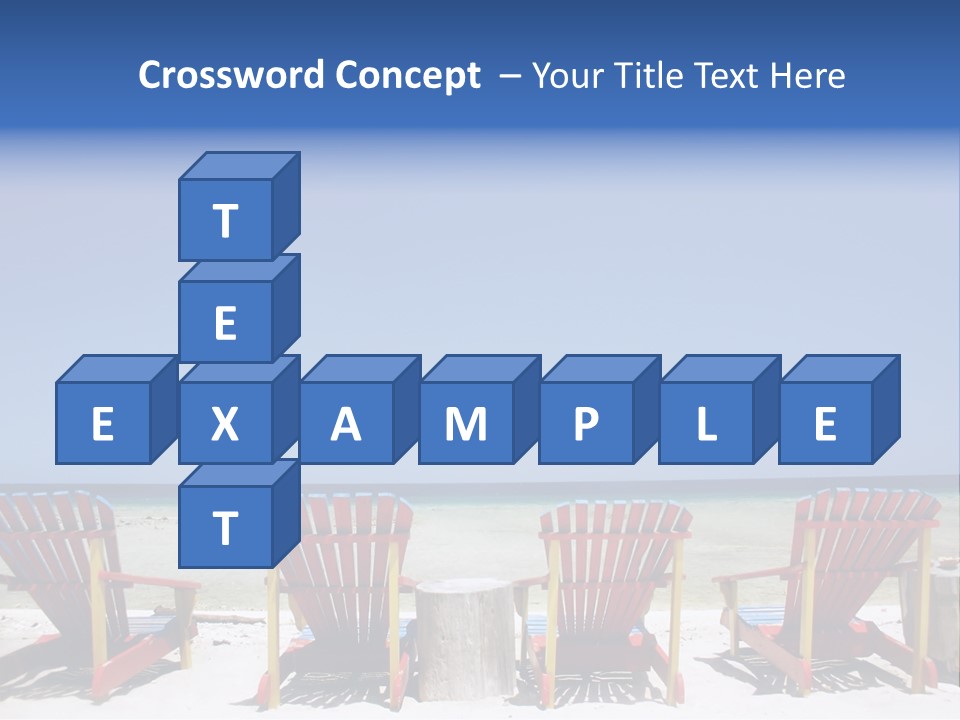 Resort Beach Chairs At Tropical Beach PowerPoint Template