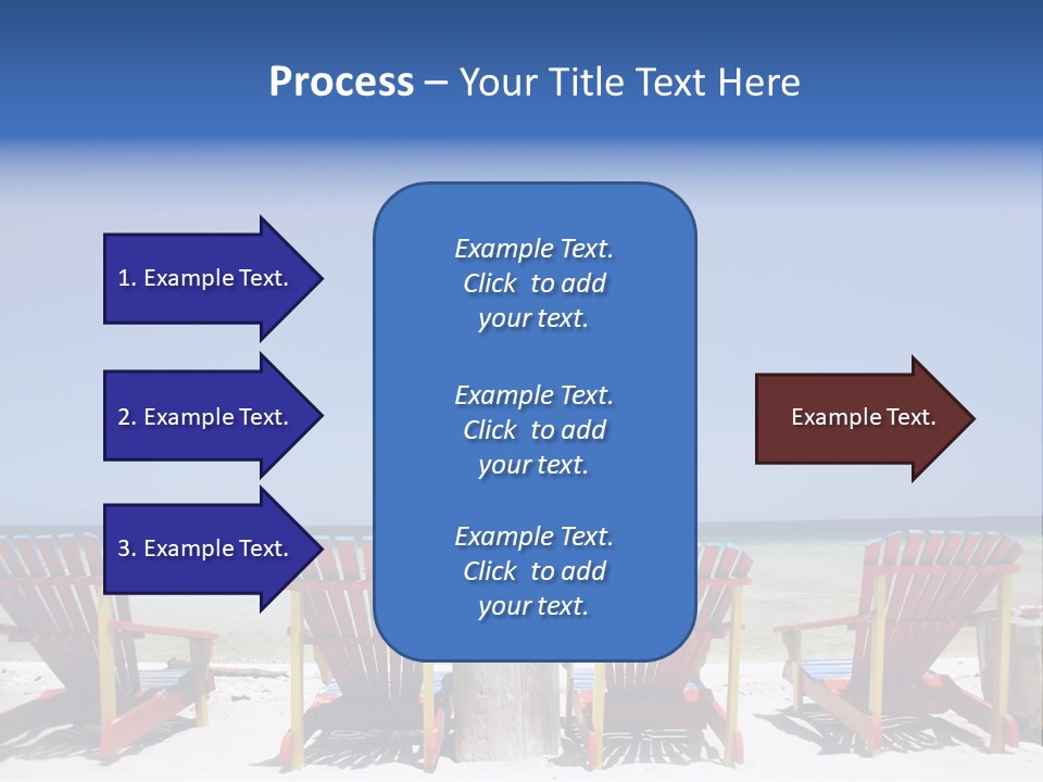 Resort Beach Chairs At Tropical Beach PowerPoint Template