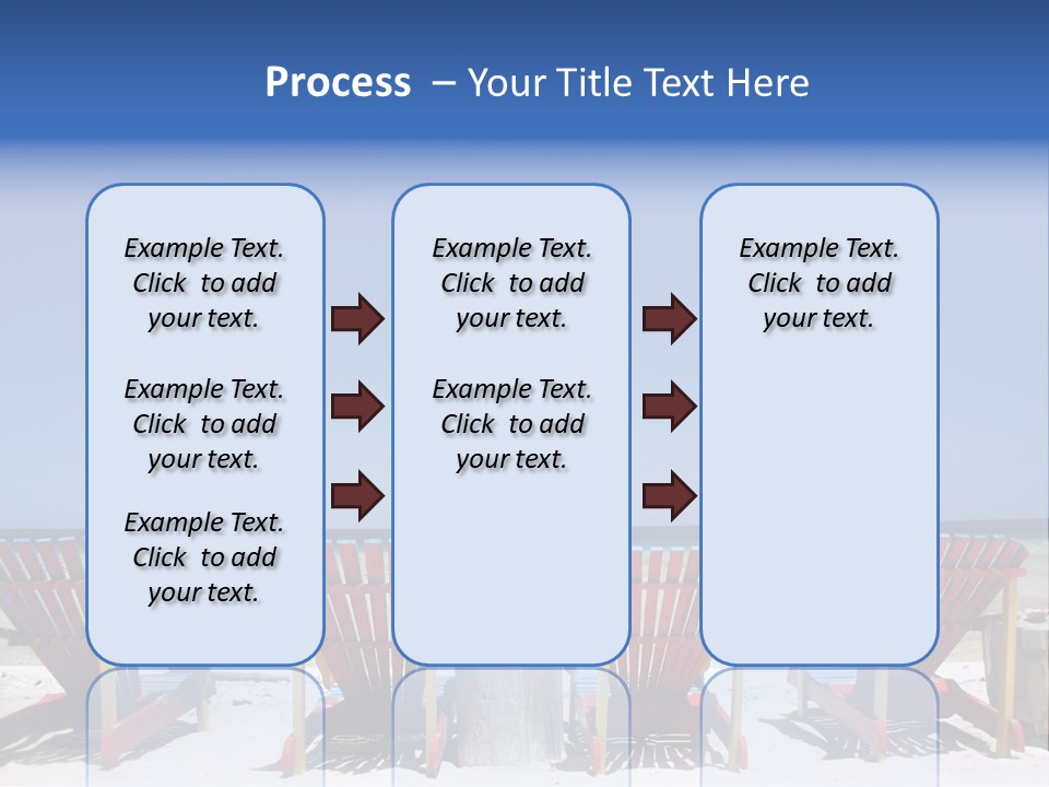 Resort Beach Chairs At Tropical Beach PowerPoint Template