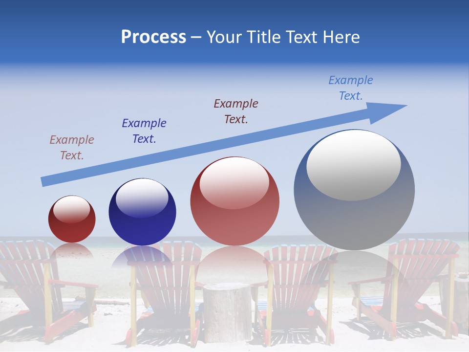 Resort Beach Chairs At Tropical Beach PowerPoint Template