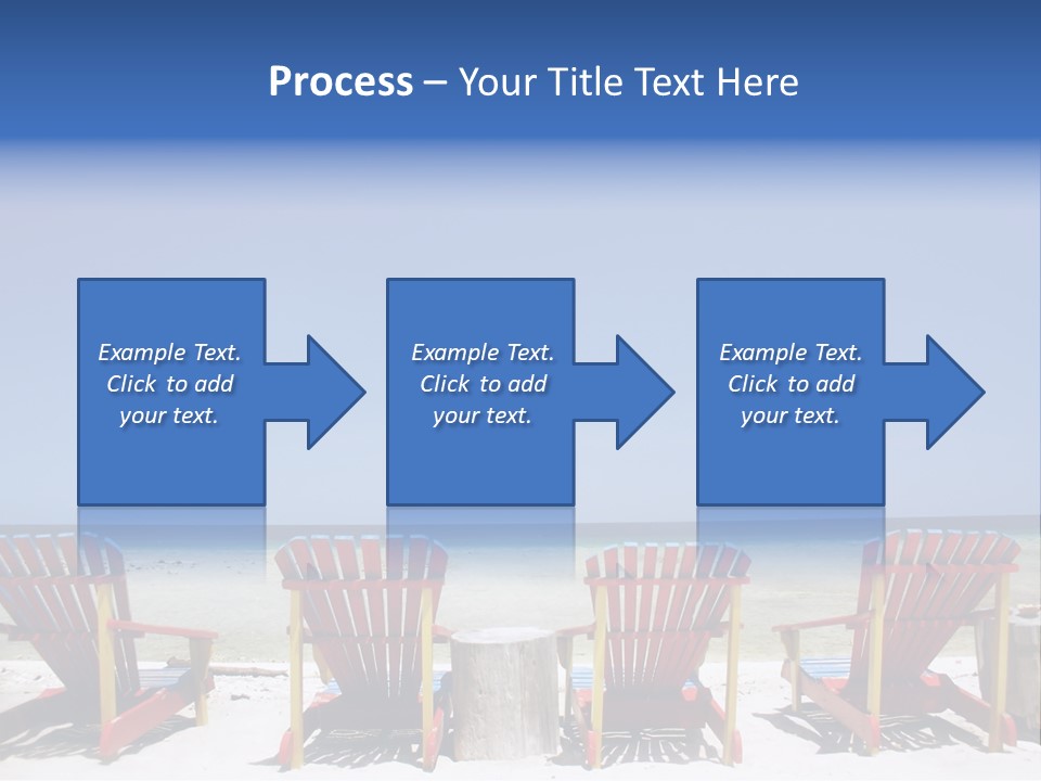 Resort Beach Chairs At Tropical Beach PowerPoint Template