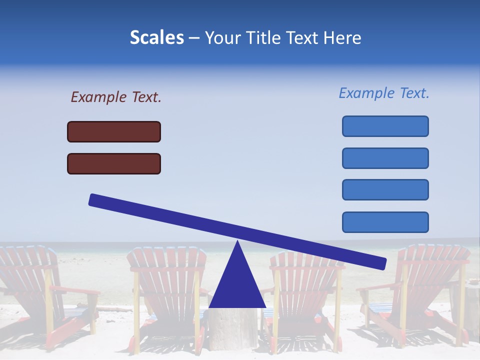 Resort Beach Chairs At Tropical Beach PowerPoint Template