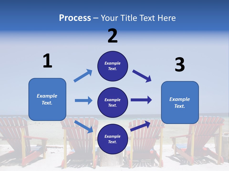 Resort Beach Chairs At Tropical Beach PowerPoint Template