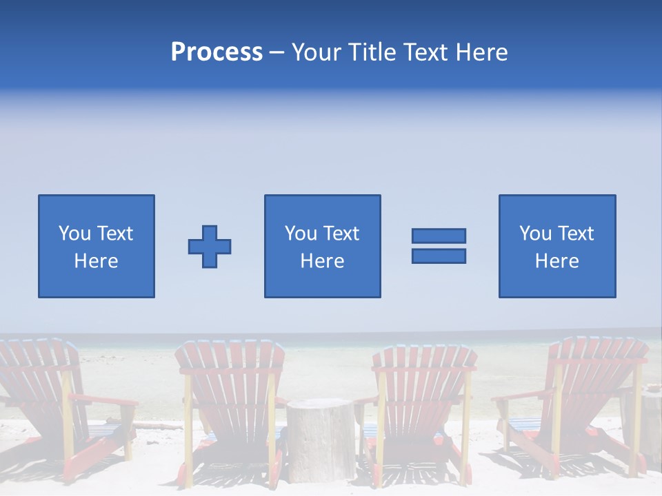 Resort Beach Chairs At Tropical Beach PowerPoint Template