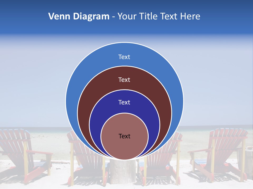 Resort Beach Chairs At Tropical Beach PowerPoint Template