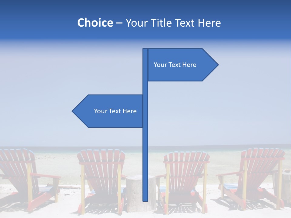 Resort Beach Chairs At Tropical Beach PowerPoint Template