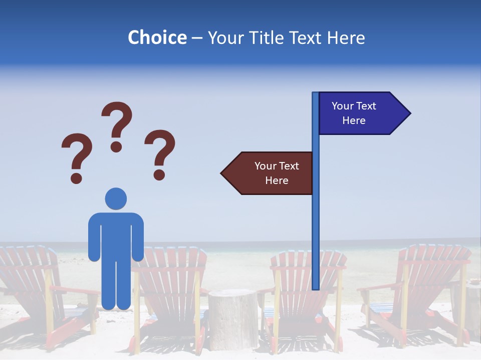 Resort Beach Chairs At Tropical Beach PowerPoint Template