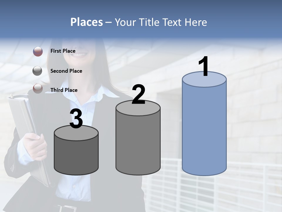 A Pretty Business Woman Talking On The Phone At Office Building PowerPoint Template