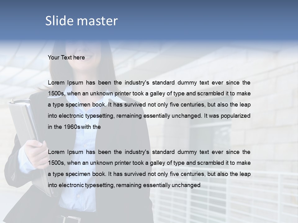 A Pretty Business Woman Talking On The Phone At Office Building PowerPoint Template