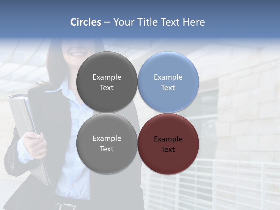 A Pretty Business Woman Talking On The Phone At Office Building PowerPoint Template