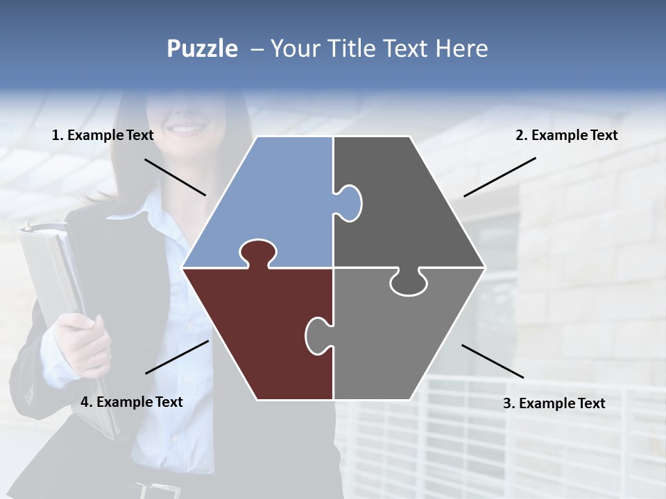 A Pretty Business Woman Talking On The Phone At Office Building PowerPoint Template