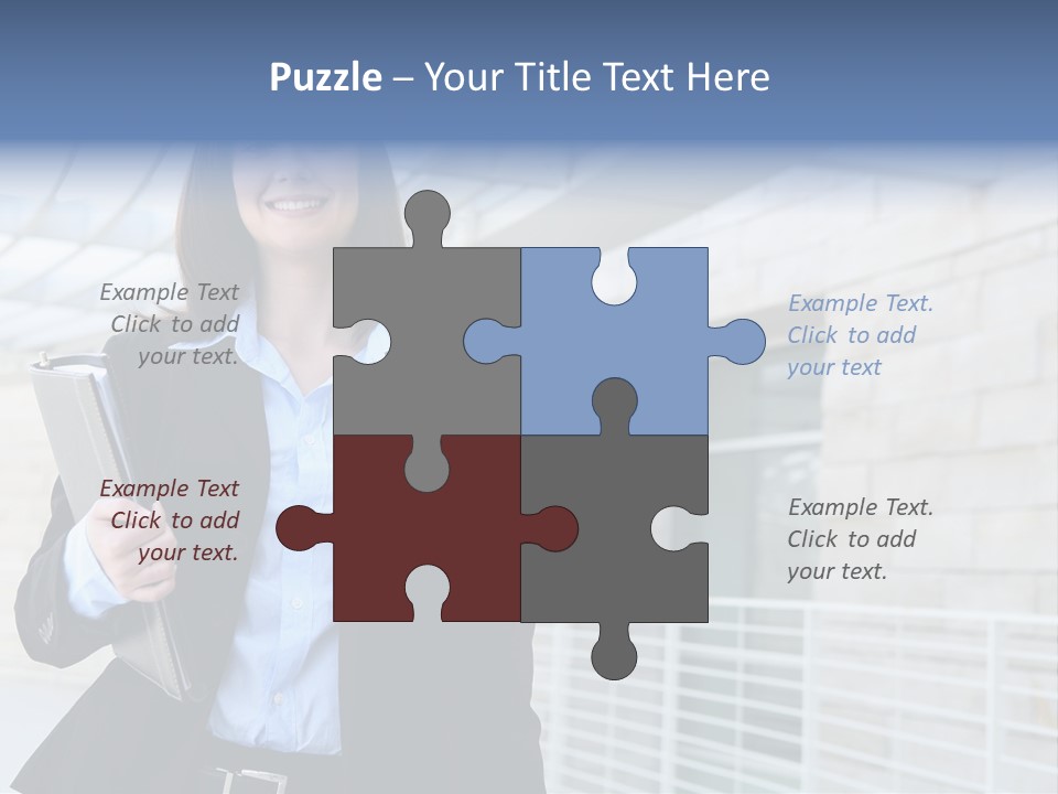 A Pretty Business Woman Talking On The Phone At Office Building PowerPoint Template