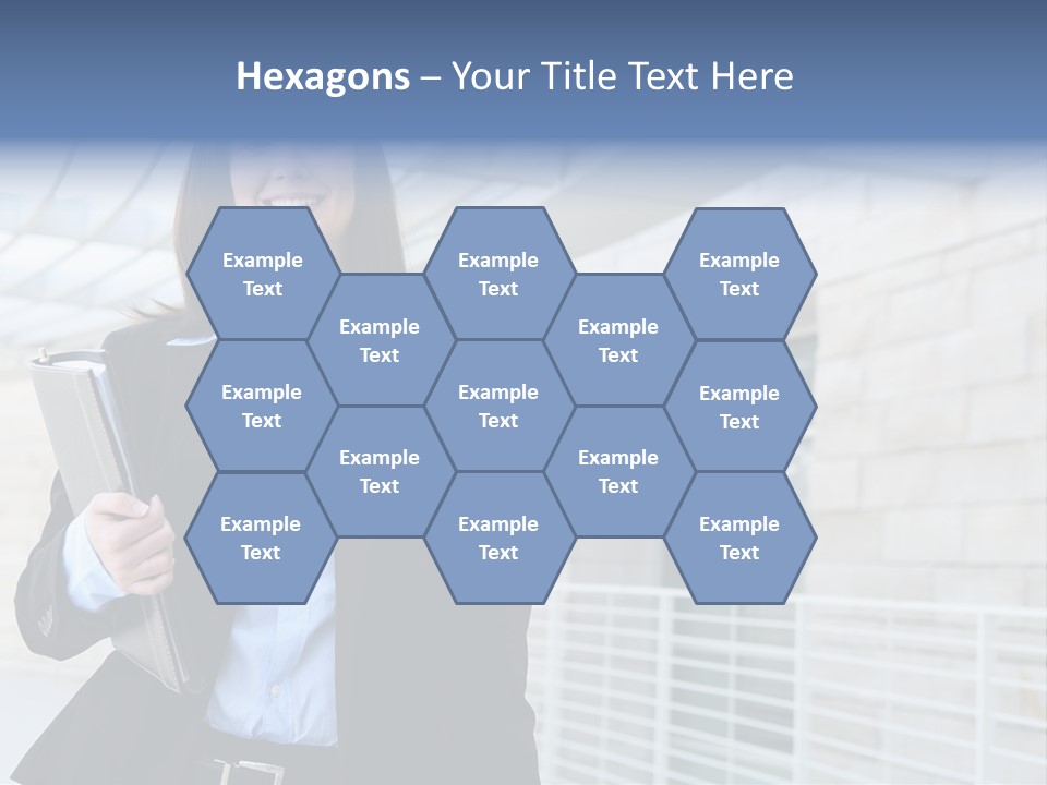 A Pretty Business Woman Talking On The Phone At Office Building PowerPoint Template