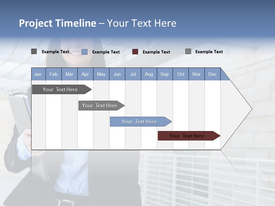 A Pretty Business Woman Talking On The Phone At Office Building PowerPoint Template