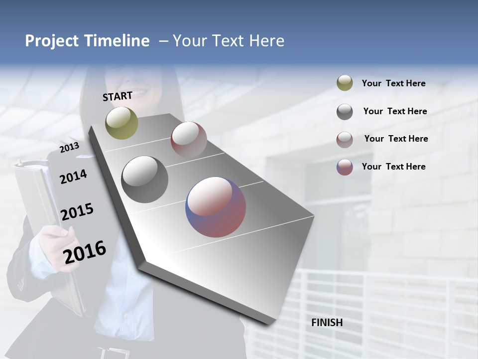 A Pretty Business Woman Talking On The Phone At Office Building PowerPoint Template