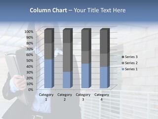 A Pretty Business Woman Talking On The Phone At Office Building PowerPoint Template