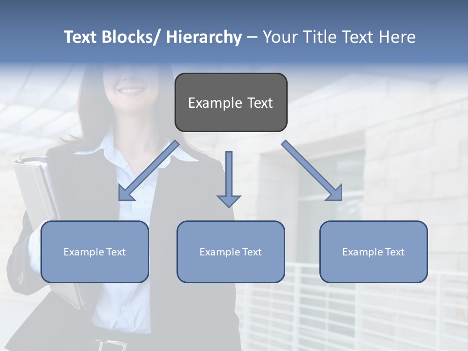 A Pretty Business Woman Talking On The Phone At Office Building PowerPoint Template