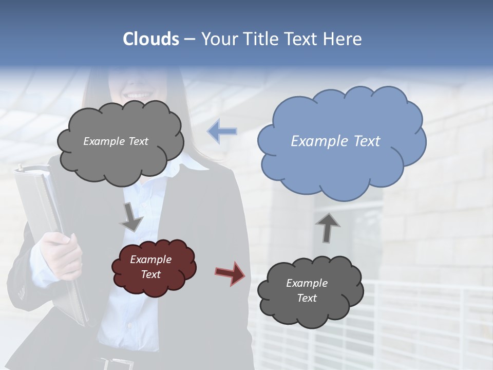 A Pretty Business Woman Talking On The Phone At Office Building PowerPoint Template