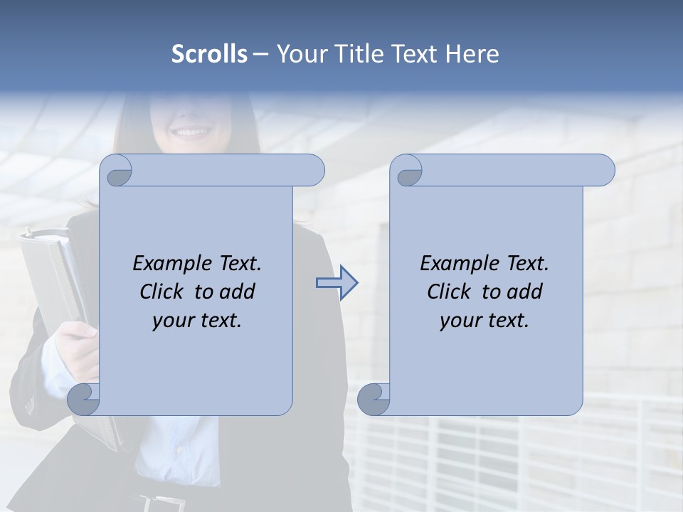 A Pretty Business Woman Talking On The Phone At Office Building PowerPoint Template