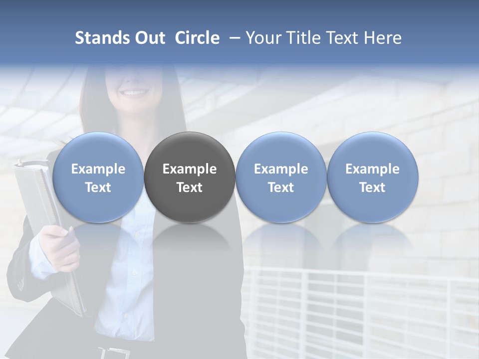 A Pretty Business Woman Talking On The Phone At Office Building PowerPoint Template
