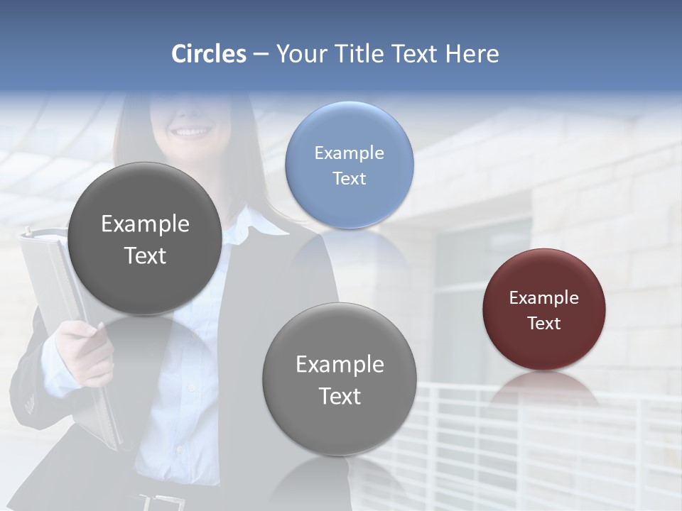 A Pretty Business Woman Talking On The Phone At Office Building PowerPoint Template