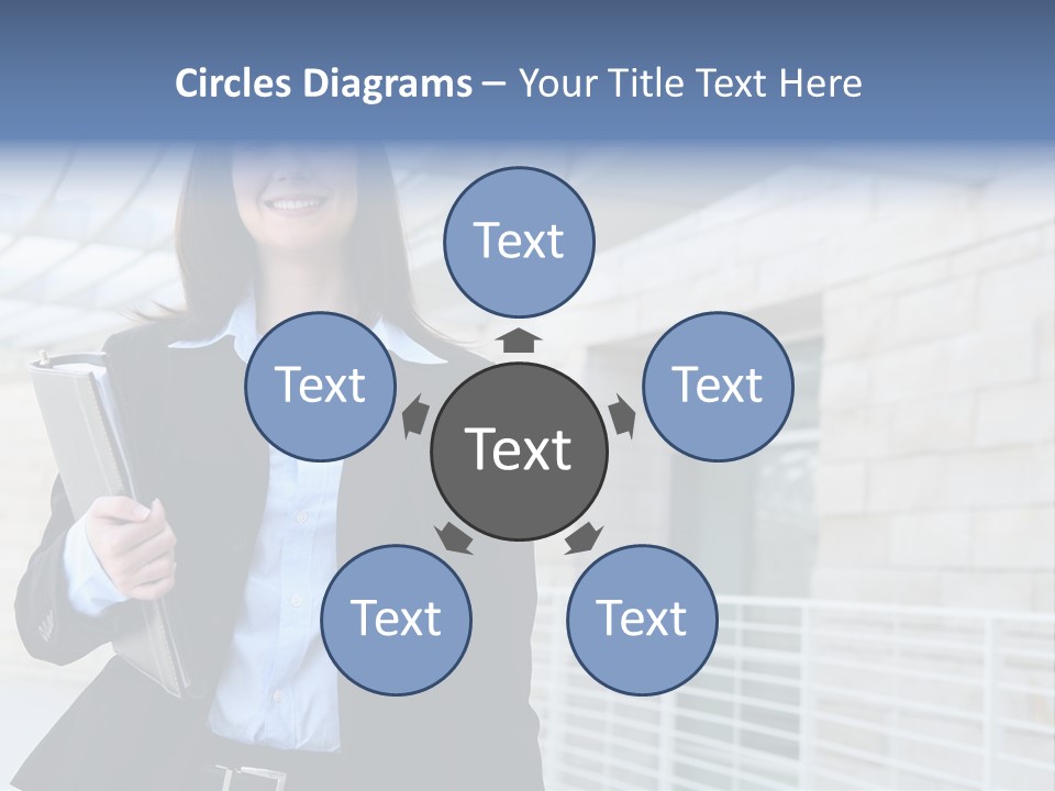 A Pretty Business Woman Talking On The Phone At Office Building PowerPoint Template