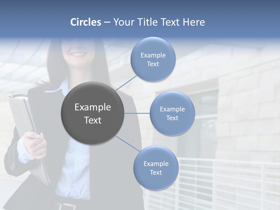 A Pretty Business Woman Talking On The Phone At Office Building PowerPoint Template