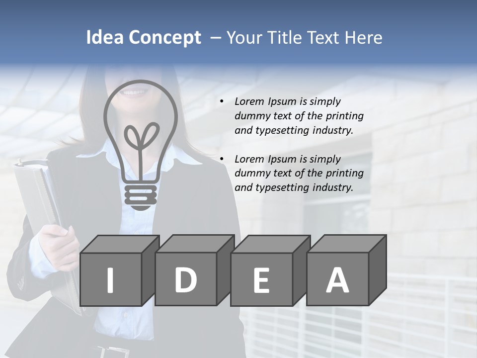 A Pretty Business Woman Talking On The Phone At Office Building PowerPoint Template