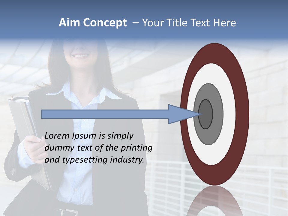 A Pretty Business Woman Talking On The Phone At Office Building PowerPoint Template