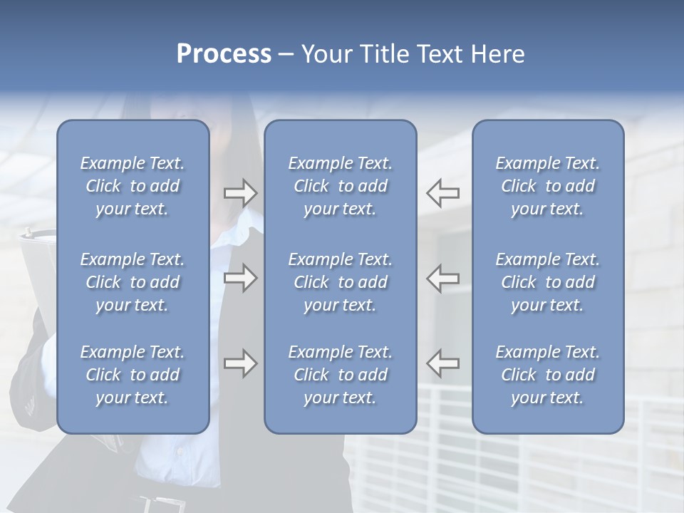 A Pretty Business Woman Talking On The Phone At Office Building PowerPoint Template
