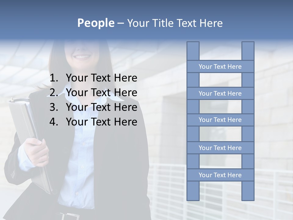 A Pretty Business Woman Talking On The Phone At Office Building PowerPoint Template