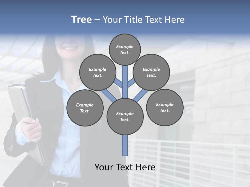 A Pretty Business Woman Talking On The Phone At Office Building PowerPoint Template