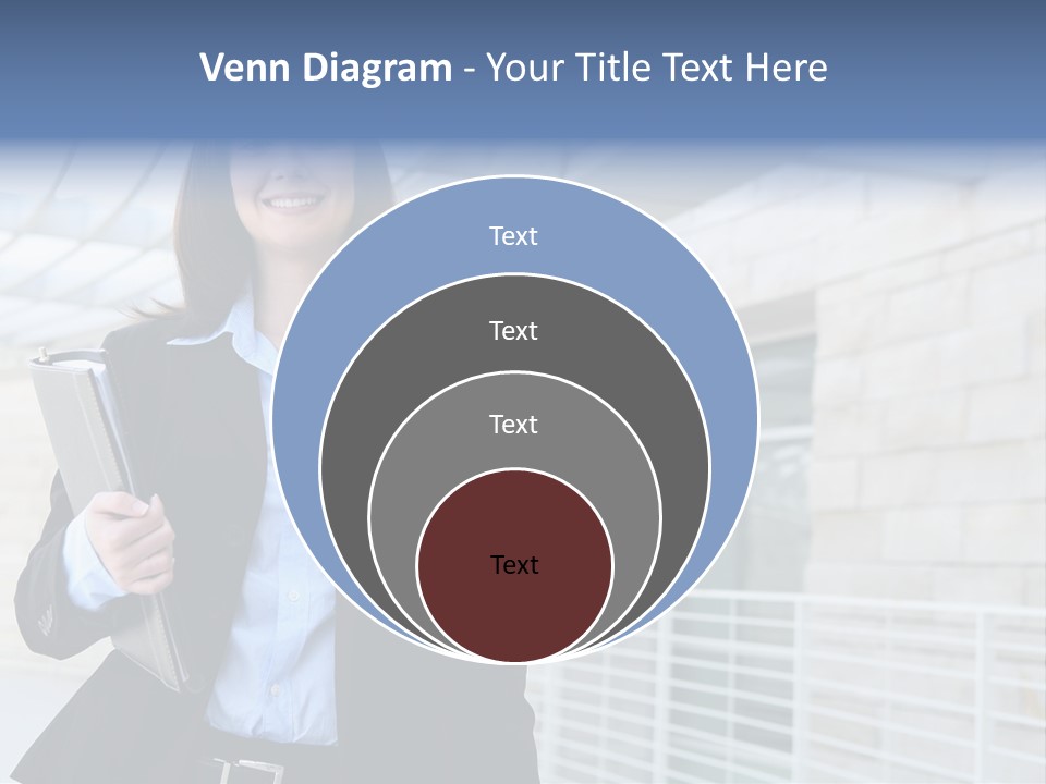 A Pretty Business Woman Talking On The Phone At Office Building PowerPoint Template