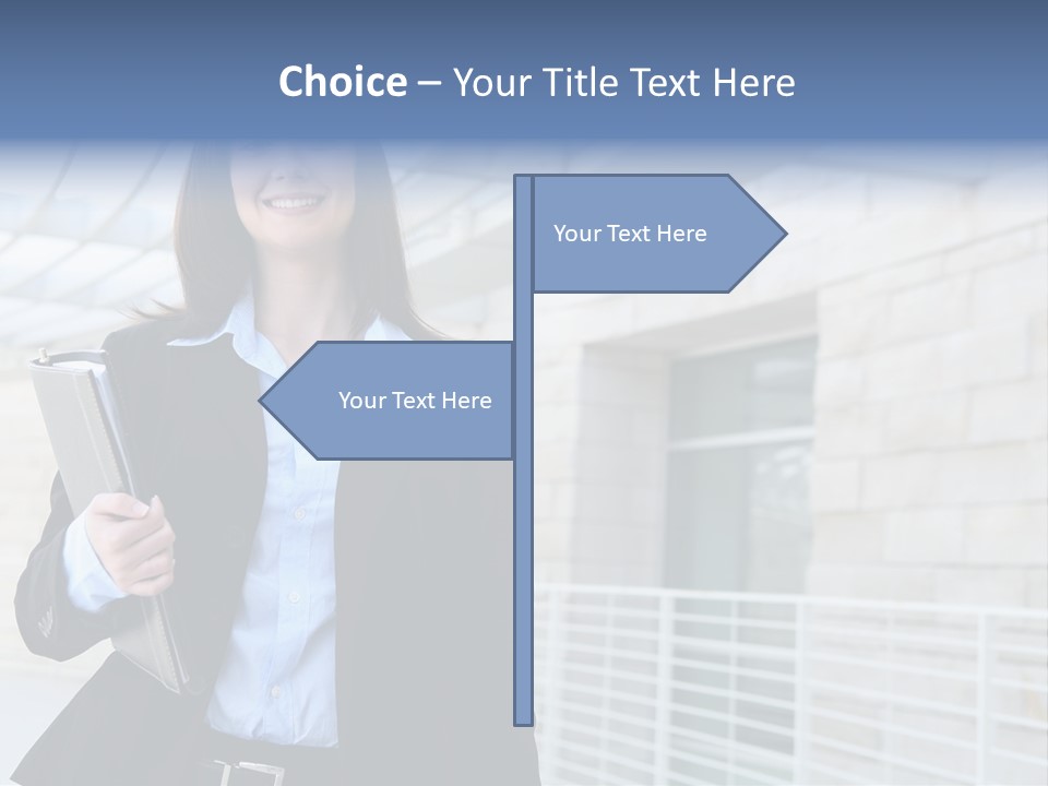 A Pretty Business Woman Talking On The Phone At Office Building PowerPoint Template