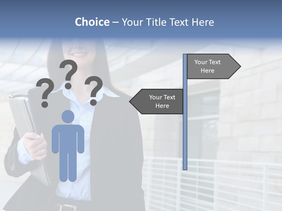 A Pretty Business Woman Talking On The Phone At Office Building PowerPoint Template