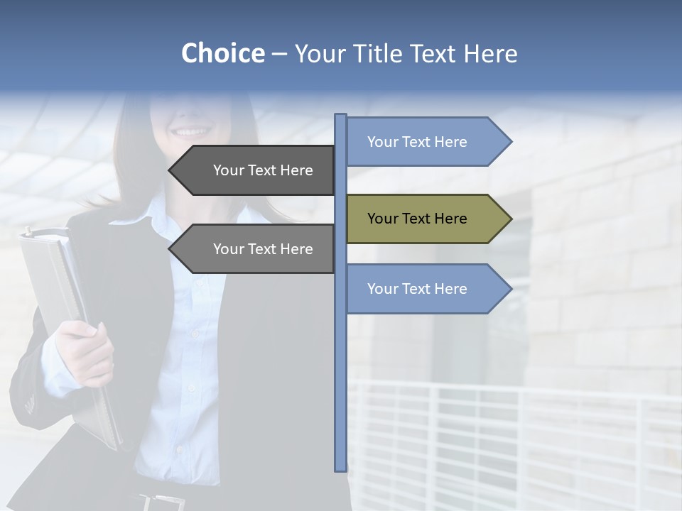 A Pretty Business Woman Talking On The Phone At Office Building PowerPoint Template