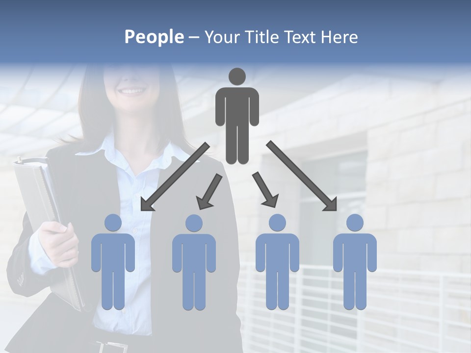 A Pretty Business Woman Talking On The Phone At Office Building PowerPoint Template