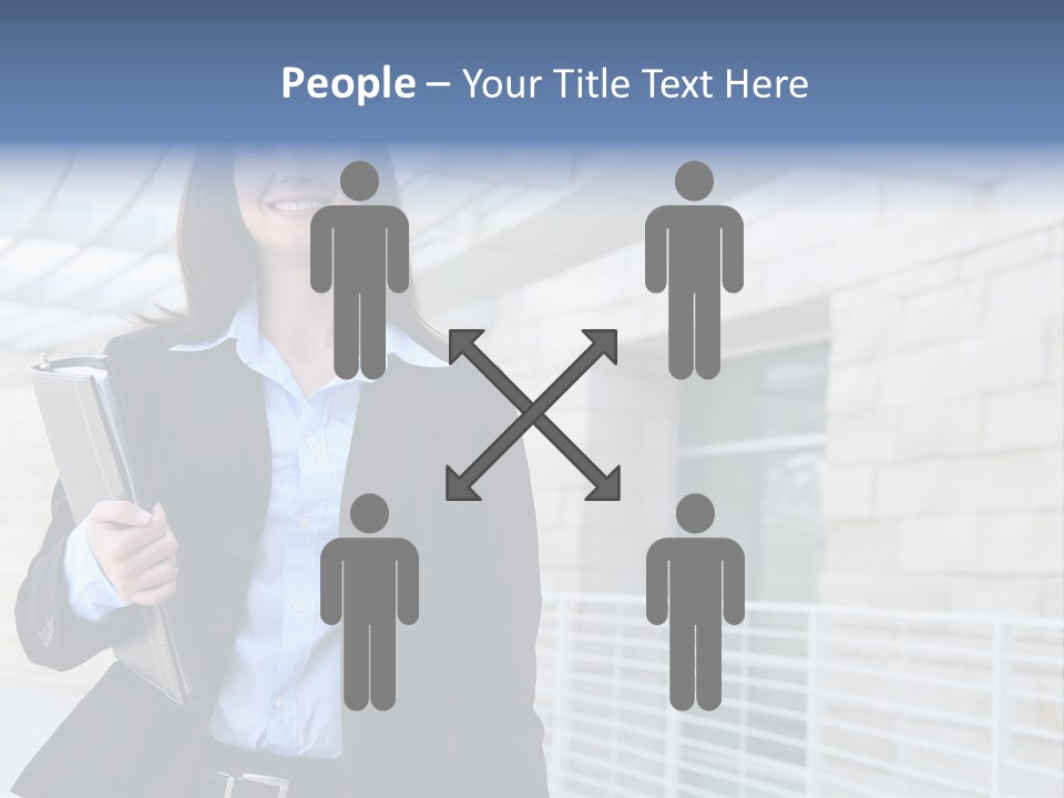 A Pretty Business Woman Talking On The Phone At Office Building PowerPoint Template