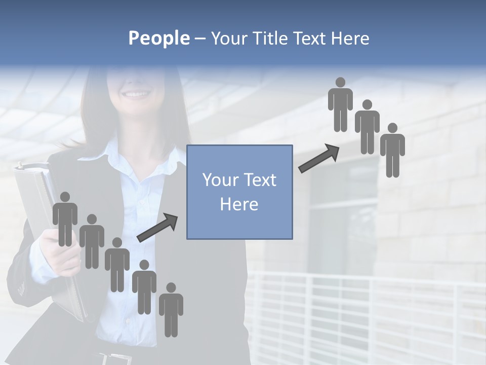 A Pretty Business Woman Talking On The Phone At Office Building PowerPoint Template