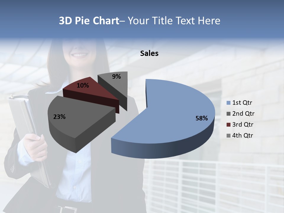 A Pretty Business Woman Talking On The Phone At Office Building PowerPoint Template