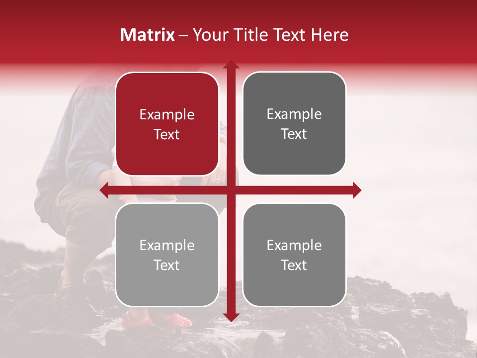 Young Father With Little Son Outdoors At Ocean PowerPoint Template