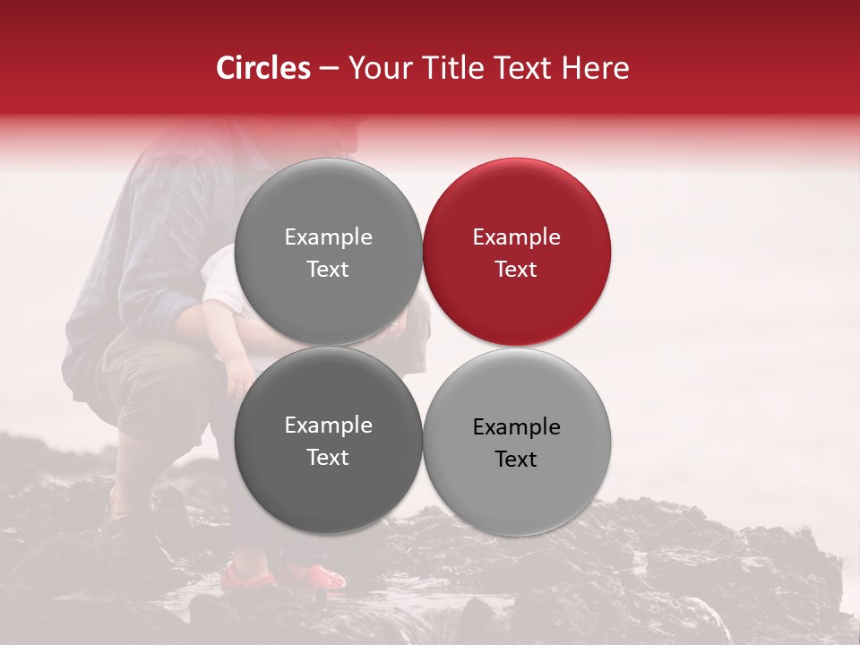 Young Father With Little Son Outdoors At Ocean PowerPoint Template