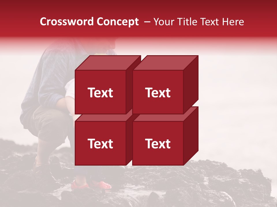 Young Father With Little Son Outdoors At Ocean PowerPoint Template