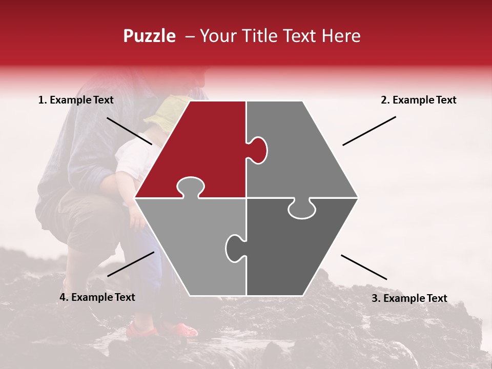 Young Father With Little Son Outdoors At Ocean PowerPoint Template