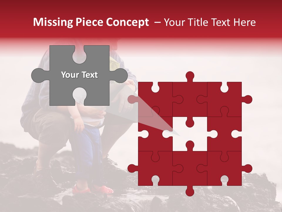 Young Father With Little Son Outdoors At Ocean PowerPoint Template