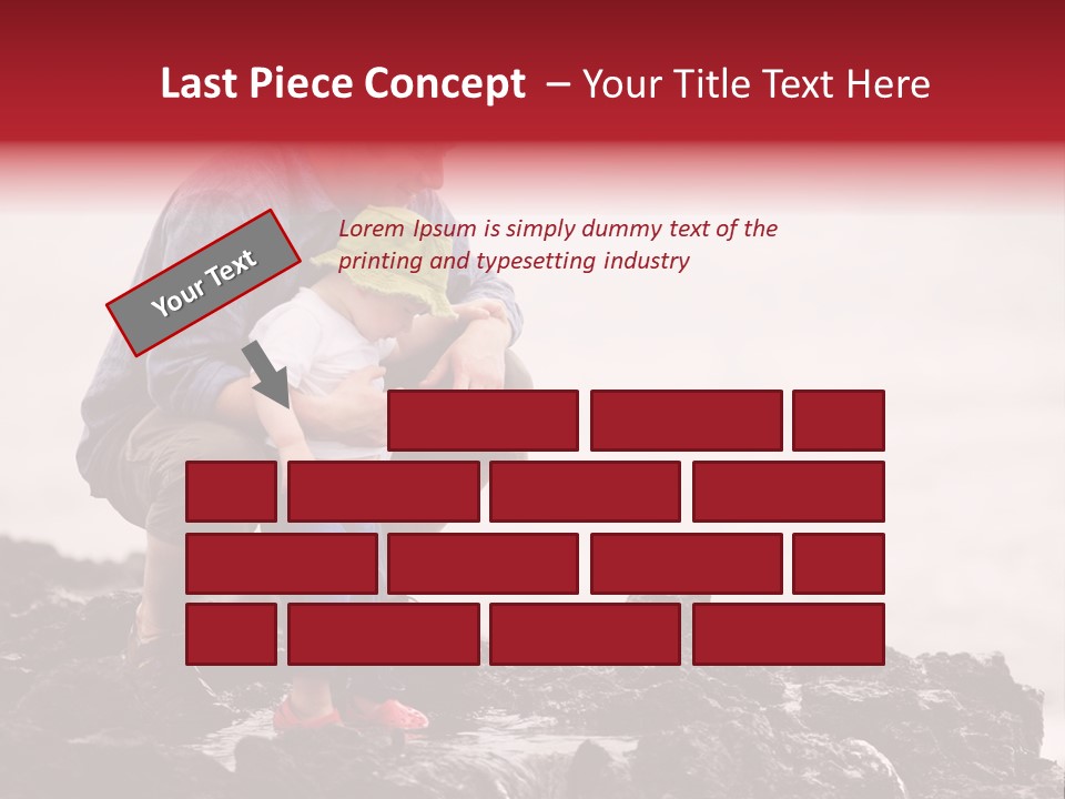 Young Father With Little Son Outdoors At Ocean PowerPoint Template