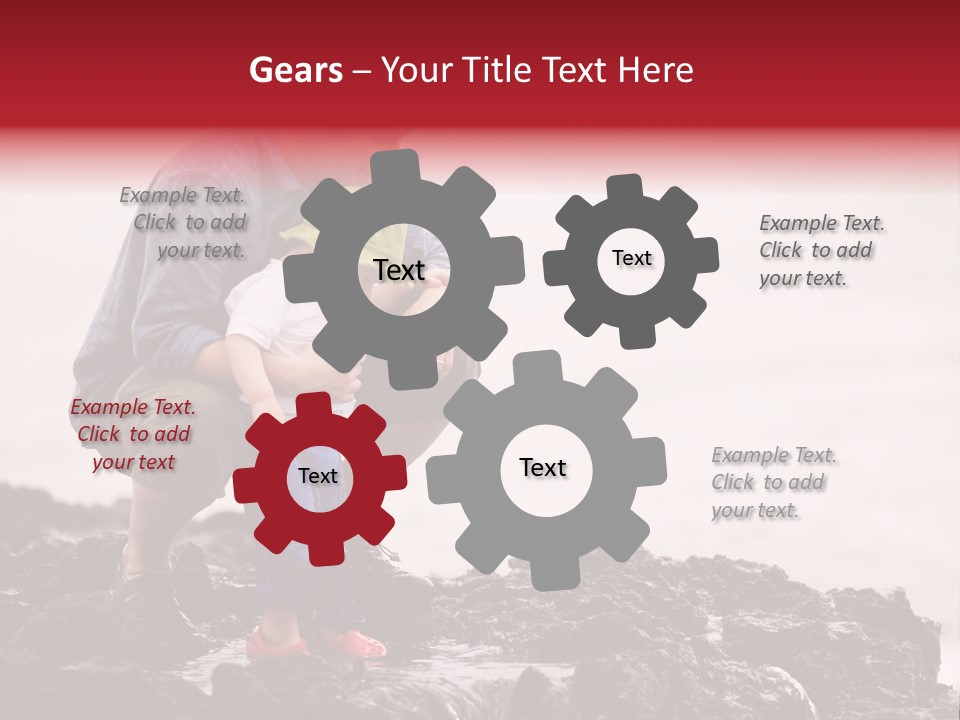 Young Father With Little Son Outdoors At Ocean PowerPoint Template