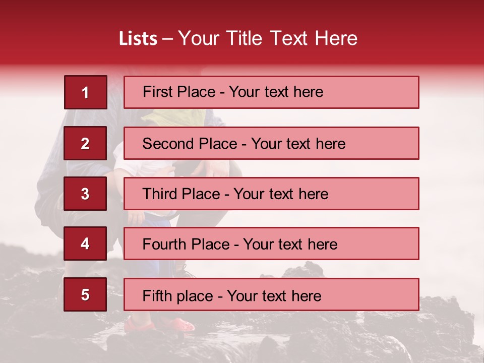 Young Father With Little Son Outdoors At Ocean PowerPoint Template