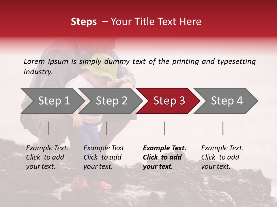 Young Father With Little Son Outdoors At Ocean PowerPoint Template